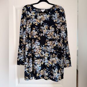 J. Jill Floral Tunic Top size Large